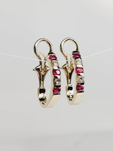 Load image into Gallery viewer, Diamond and Ruby Earrings