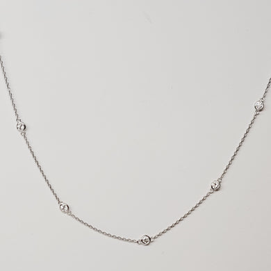 1.25 ctw Diamond by the Yard Necklace 14k White Gold