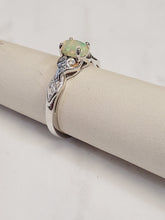 Load image into Gallery viewer, Ethiopian Opal with Diamond and Aquamarine Ring