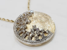 Load image into Gallery viewer, 14k TT Contemporary Diamond and Gold Medallion (Estate Piece)