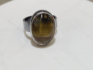 BiColor Fluorite Silver Ring