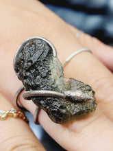 Load image into Gallery viewer, Custom Sterling Silver Snake Set Moldavite Ring