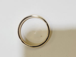 14ky Domed Comfort Fit Gold Band with Millgrain Edge