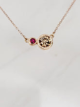 Load image into Gallery viewer, Chocolate Walk Winner - Fancy Brown Diamond and Ruby Accent Necklace in Rose Gold