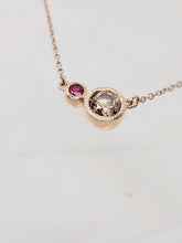 Load image into Gallery viewer, Chocolate Walk Winner - Fancy Brown Diamond and Ruby Accent Necklace in Rose Gold