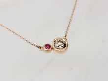 Load image into Gallery viewer, Chocolate Walk Winner - Fancy Brown Diamond and Ruby Accent Necklace in Rose Gold