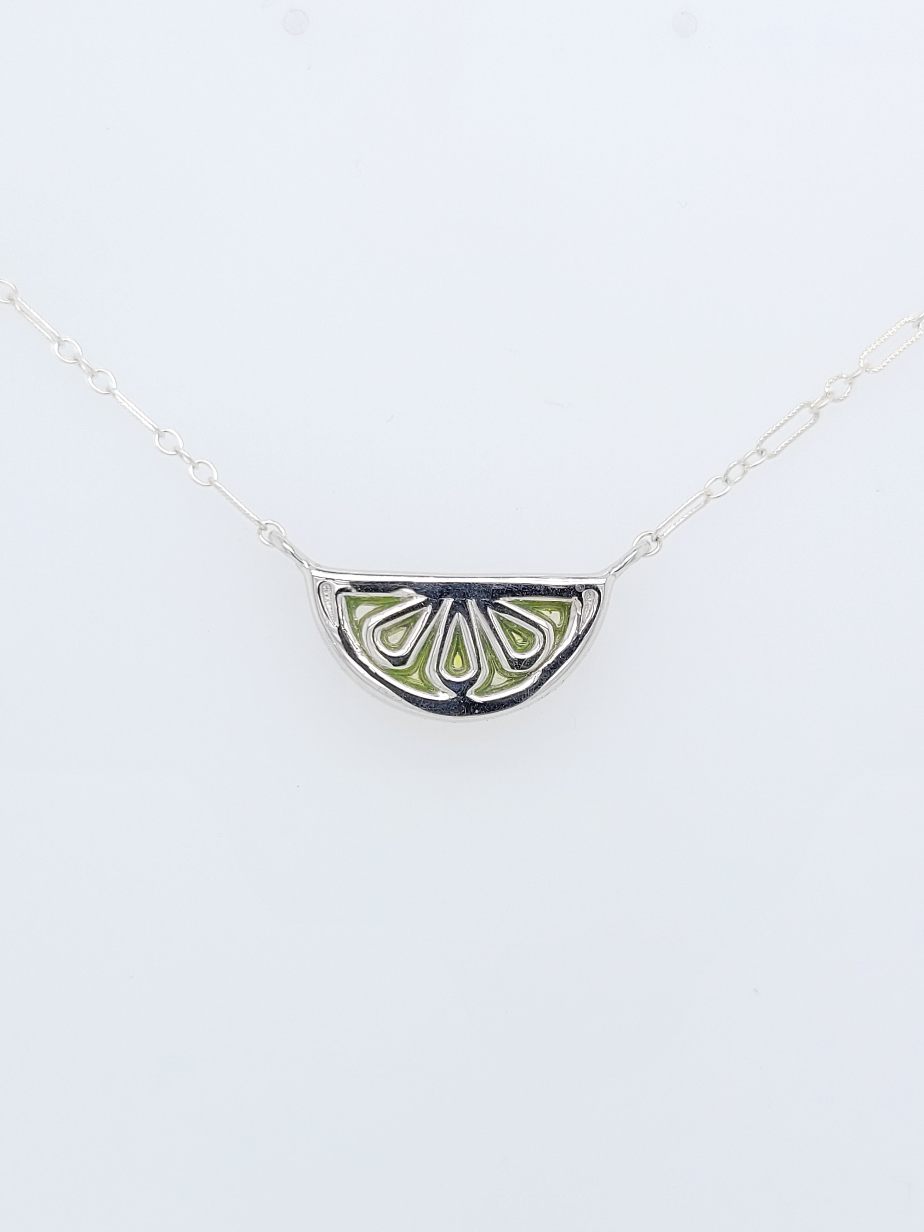 Fruition Citrus w/plique' a jour Necklace Key Lime