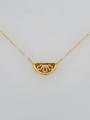 Fruition Citrus w/plique' a jour Necklace Tangerine