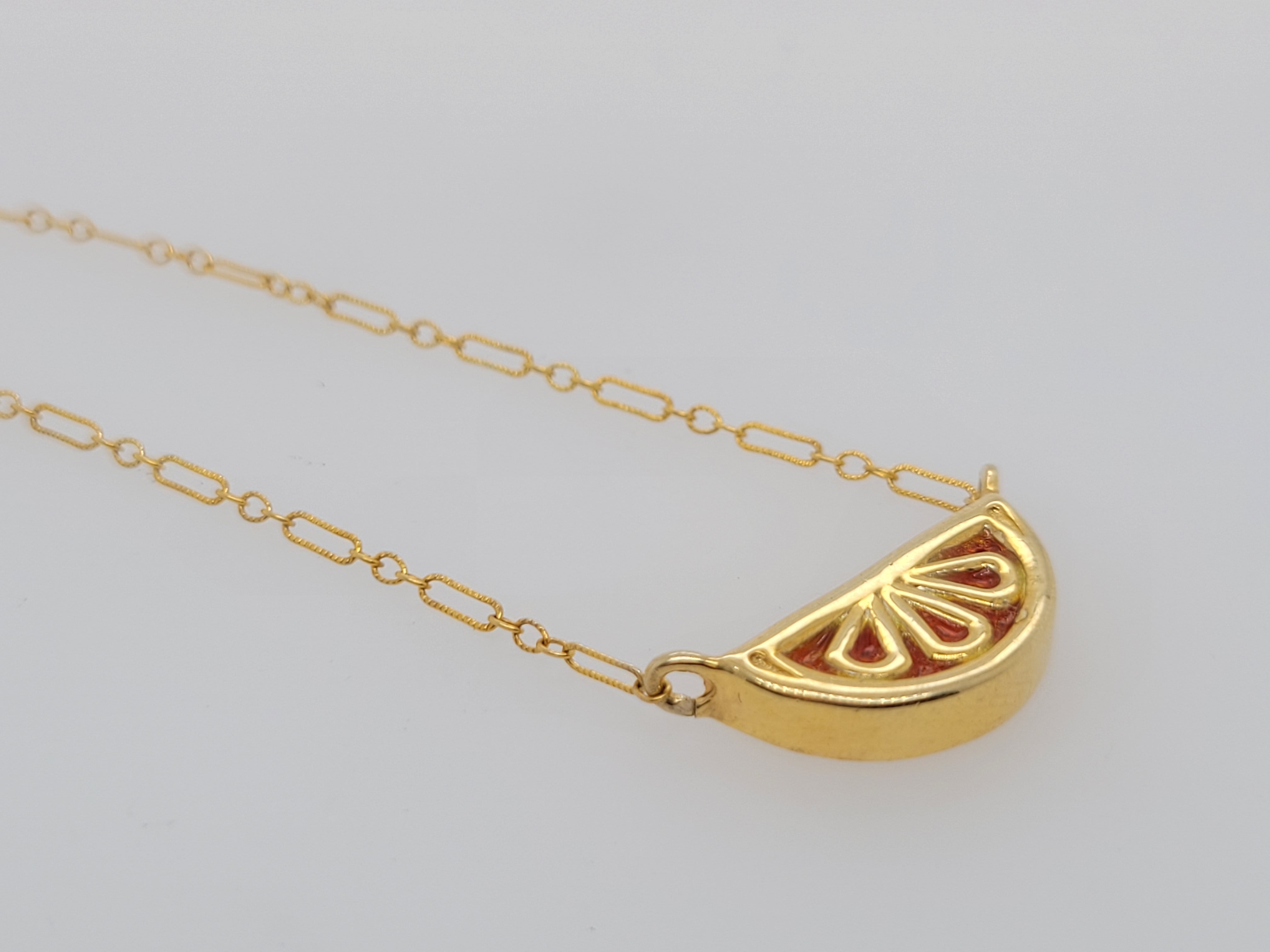 Fruition Citrus w/plique' a jour Necklace Tangerine