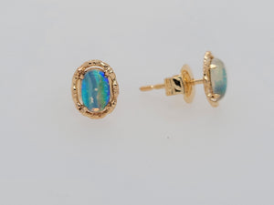 14KY Estate Jelly Opal Studs