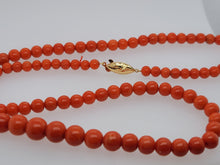 Load image into Gallery viewer, 14KY Estate Graduating Coral Beaded Necklace