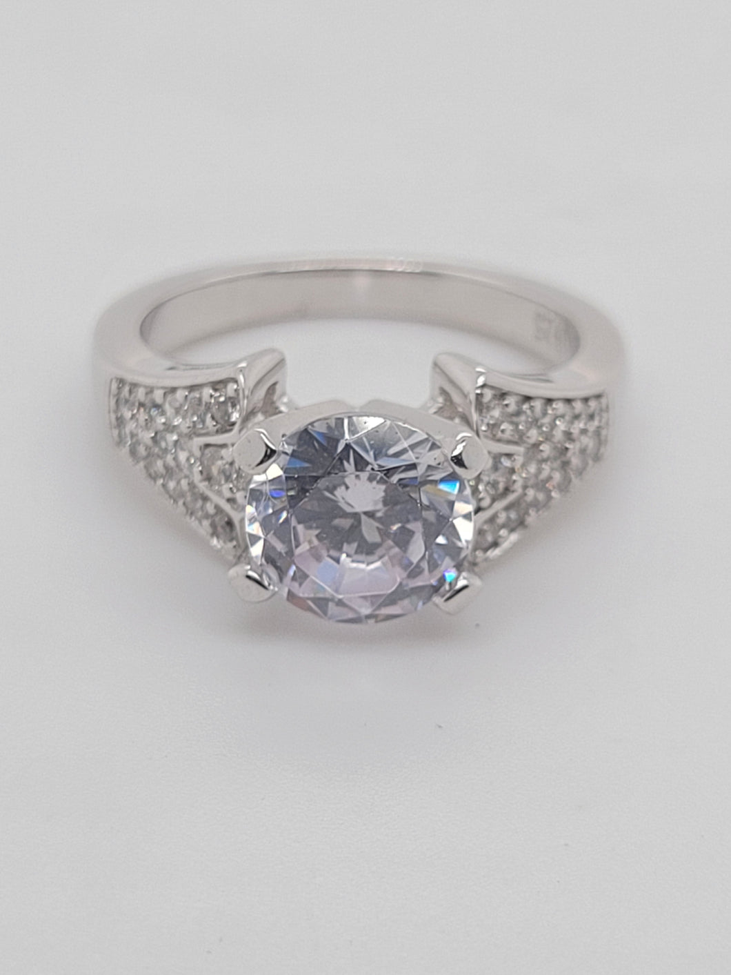 CZ Engagement Style Sterling Silver Ring