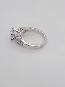 CZ Engagement Style Sterling Silver Ring