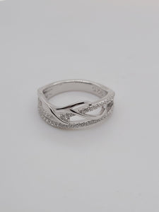 CZ Free Form Sterling Silver Ring