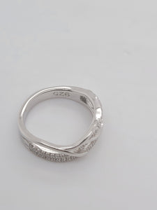 CZ Free Form Sterling Silver Ring