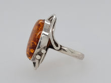 Load image into Gallery viewer, Sterling Amber Free Form Ring sz8