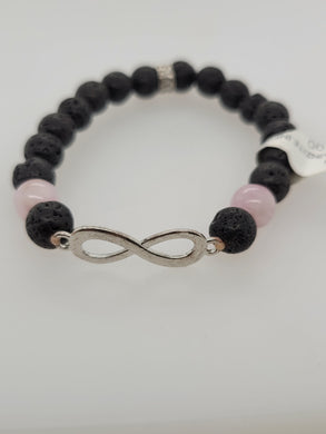 Lava Kunzite Infinity Bead Bracelet