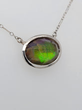 Load image into Gallery viewer, SS Ammolite &amp; Quartz Doublet Necklace