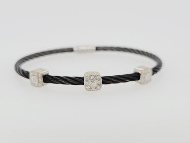 Estate 18kw/Black Steel Diamond Bracelet