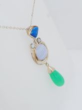 Load image into Gallery viewer, Estate SS Gemstone Necklace 18&quot;