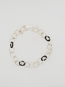 Onyx SS Link Chain Bracelet