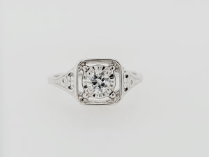 Estate 14kw Diamond Engagement Ring sz 4.5