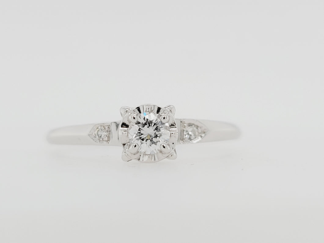 Estate 14kw Diamond Engagement Ring sz 7