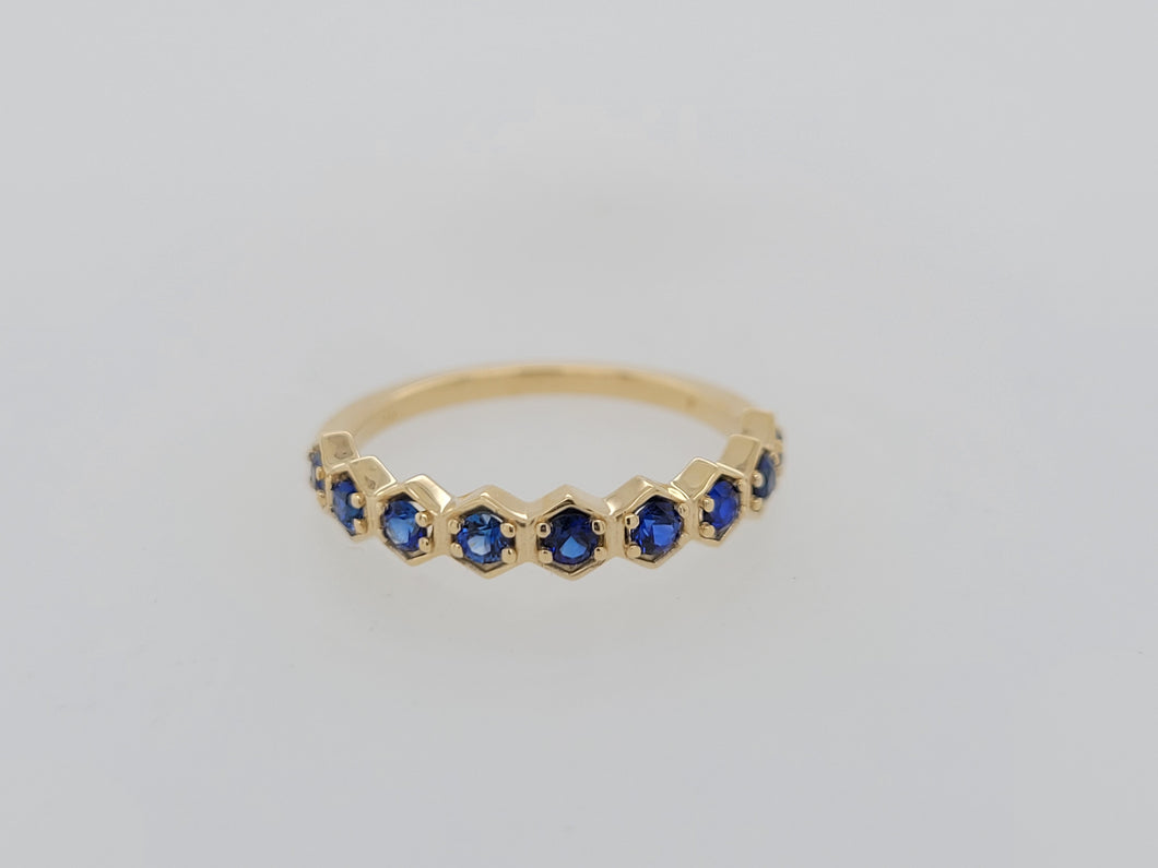 14KY Natural Blue Sapphire Stacker Ring