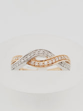 Load image into Gallery viewer, 10kTT Weave Diamond Ring