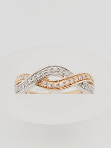 10kTT Weave Diamond Ring