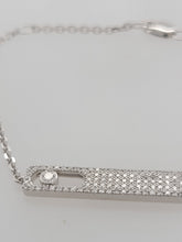Load image into Gallery viewer, 14kw Bar Bracelet w/ Articulating Diamond Bezel