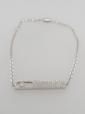 14kw Bar Bracelet w/ Articulating Diamond Bezel