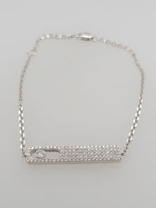14kw Bar Bracelet w/ Articulating Diamond Bezel