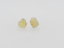 Load image into Gallery viewer, 14KW Rough Yellow Diamond Earrings