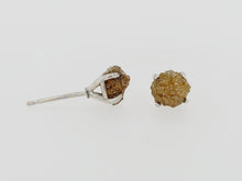 Load image into Gallery viewer, Sterling Silver Rough Brown Diamond Earrings