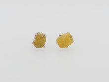Load image into Gallery viewer, Sterling Silver Rough Orange Diamond Earrings
