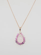 Load image into Gallery viewer, 14KR Gold Pink Sapp/ Pink Quartz Pendant Necklace