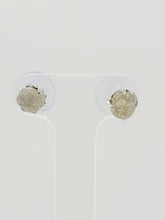 Load image into Gallery viewer, 14KW Rough Green Diamond Scroll Earrings