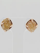 Load image into Gallery viewer, 14KP Rough Champagne Diamond Earrings