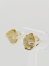 Load image into Gallery viewer, 14KY Rough Pale Green Diamond Earrings