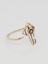 Load image into Gallery viewer, 14kw Vintage Up-cycled Pin Ring Pearl/ Amethyst sz6.5