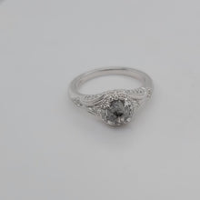 Load image into Gallery viewer, Salt and Pepper Hexagon Diamond Vintage-Inspired Ring