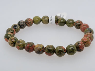 Unakite Bead Bracelet