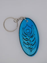 Load image into Gallery viewer, Oval Feather Keychain