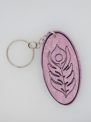 Oval Feather Keychain
