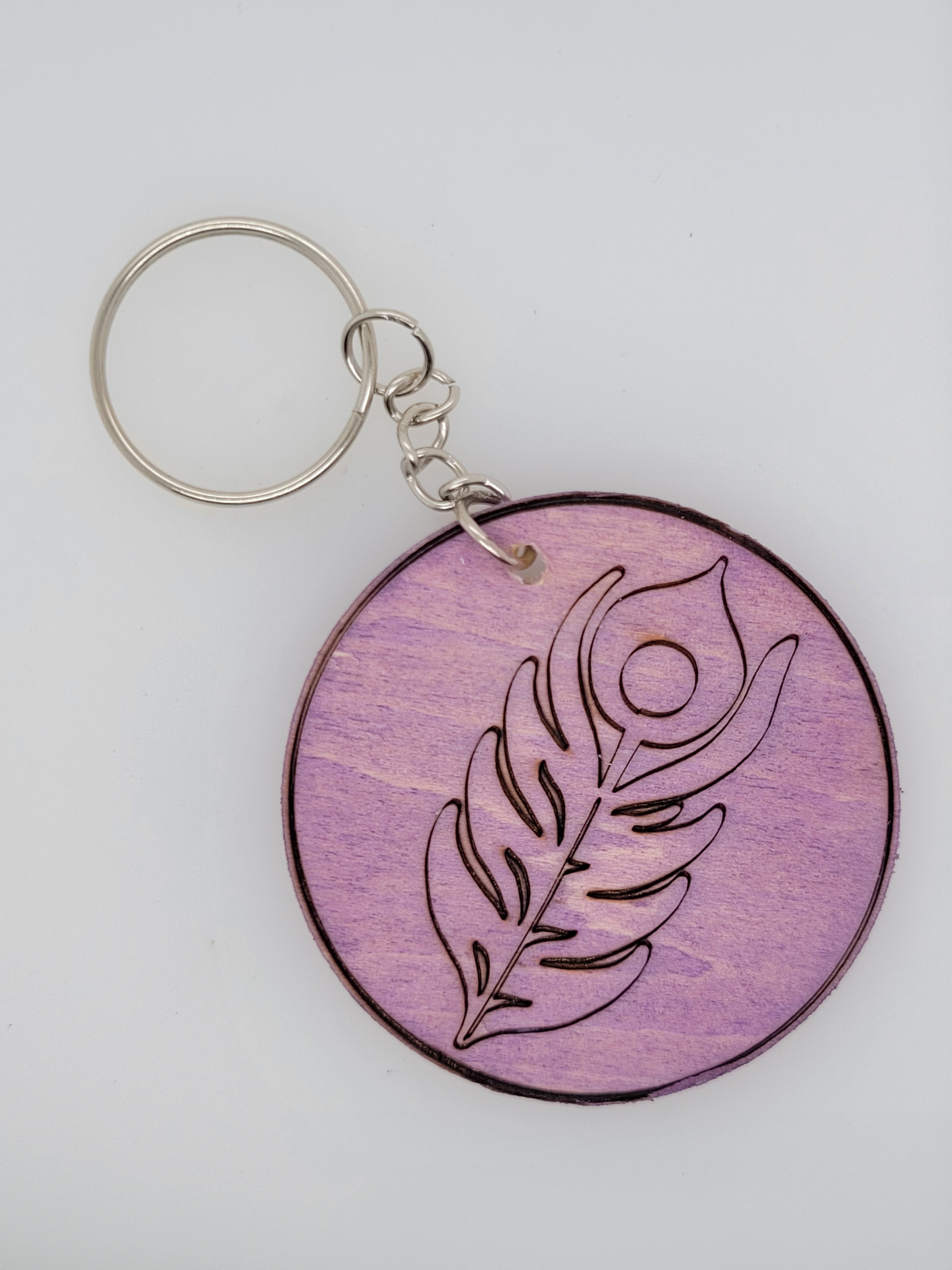 Circle Feather Keychain