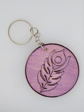 Load image into Gallery viewer, Circle Feather Keychain