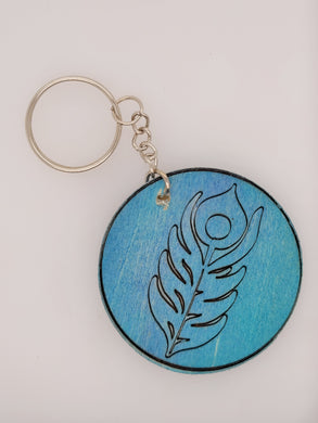 Circle Feather Keychain