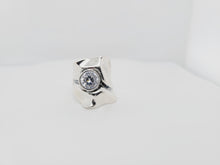 Load image into Gallery viewer, Folded Sterling Silver CZ Ring