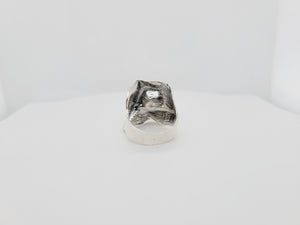 Folded Sterling Silver CZ Ring